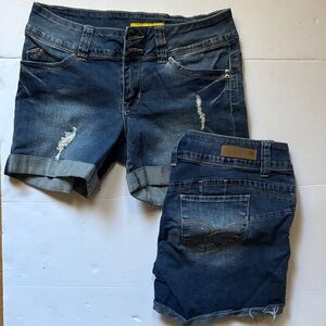 YMI Bundle | WannaBettaButt? Dark Denim Rolled Up Sculpting Jean Shorts Size 5